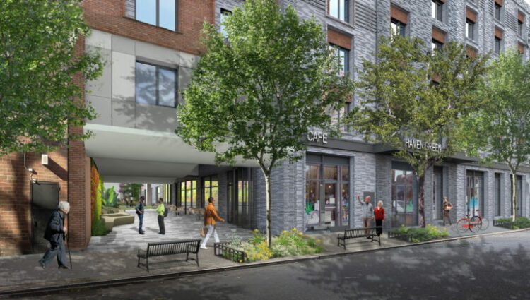 Rendering of the Haven Green affordable housing project proposed for Manhattan's Little Italy.