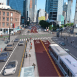 A rendering of a proposed bus lane on Flatbush Avenue.