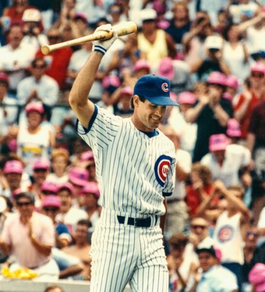 Ryne Sandberg acknowledges the cheers after his three home runs lifted the NL over the AL at the All-Star Game home run competition on July 9, 1990. (Bob Langer/Chicago Tribune)