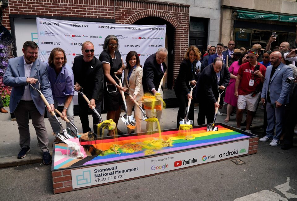 Breaking ground at the Stonewall National Monument Visitor Center on June 24, 2022 in New York City.