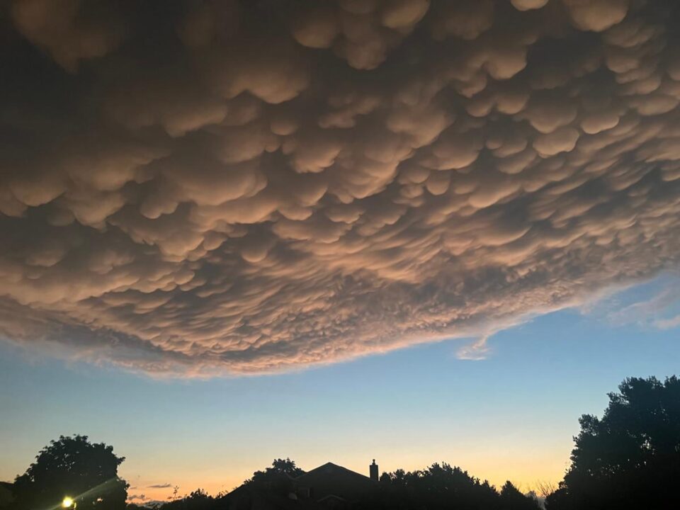 Did you see the sky over Bucks County on Sunday night? Mammatus clouds put in a show