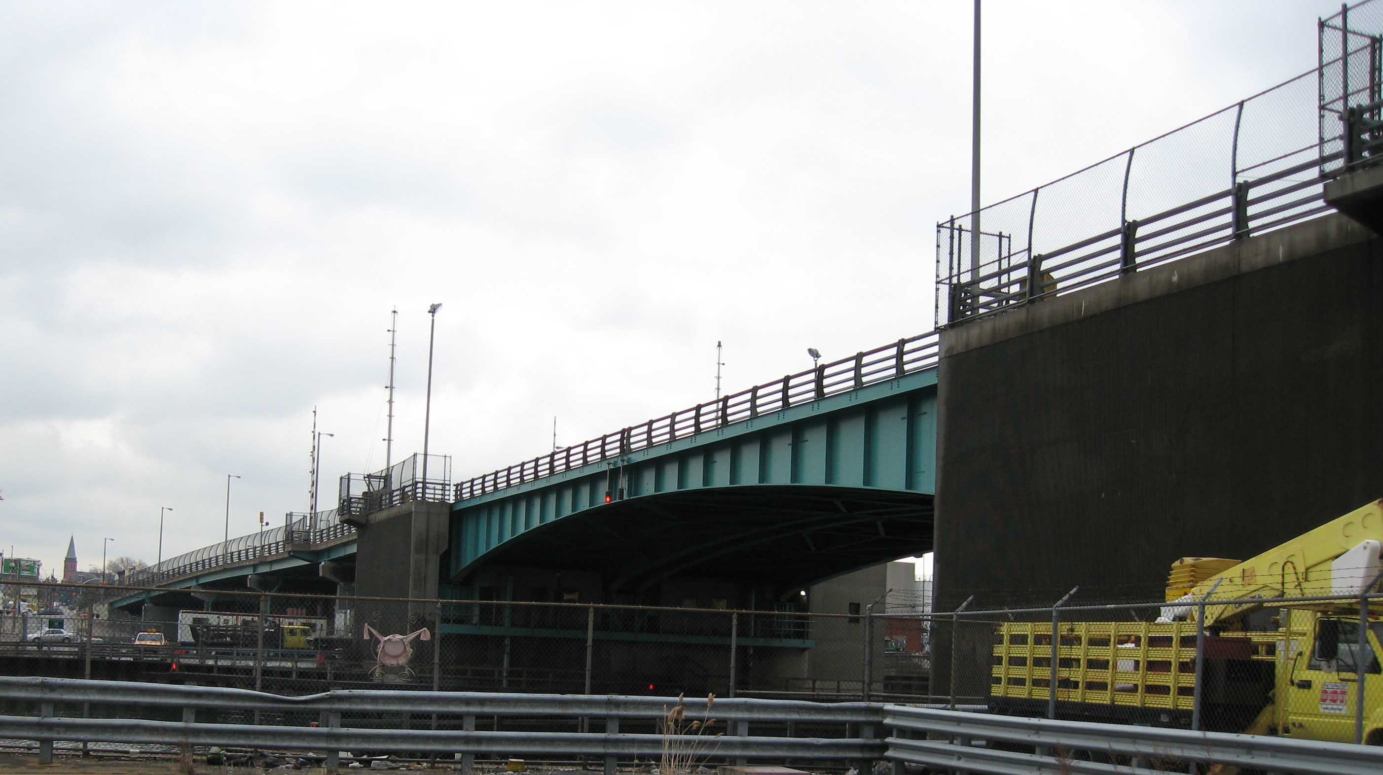 The Greenpoint Avenue Bridge seen over Newtown Creek, near where the traffic crash occurred