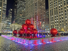 Picture Of Large Christmas Ornament's Taken On 6th Avenue Outside 1251 Avenue Of The Americas In New York City Across From The Radio City Music Hall. Photo Taken Thursday November 30, 2023