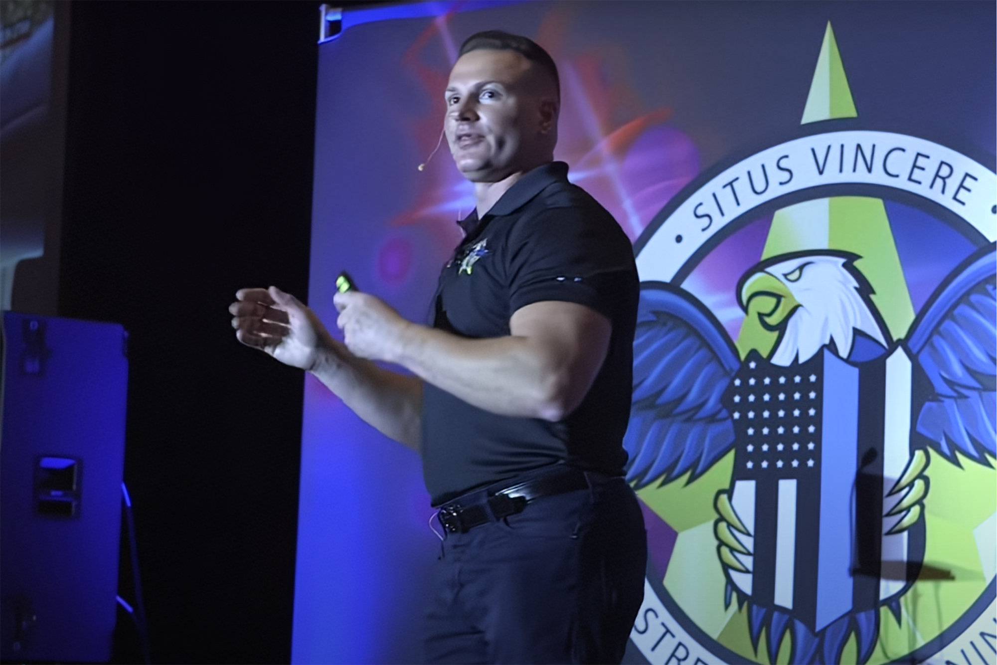Street Cop Training founder and CEO Dennis Benigno speaks at a 2021 conference where, New Jersey's state comptroller says, police were encouraged to think of civilians as the enemy and to pull people over on hunches.