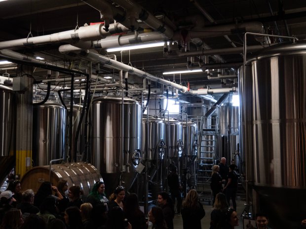 Women representing dozens of beer organizations from across the Chicago area gathered at Solemn Oath Brewery on Tuesday, who together are helping create a limited-edition craft beer in honor of International Women's Day. (Tess Kenny/Naperville Sun)