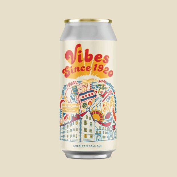 A markup of what Vibes Since 1920, a limited-edition craft beer created by women from beer organizations across the Chicago area, will look like once it is released on International Women's Day in March. (Charolette Converse/HANDOUT)