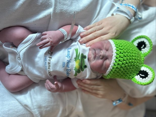 Lindsay and Todd Norton, of Lowell, welcomed a baby boy on Leap Day, Feb. 29, 2024, at Franciscan Health in Crown Point, Ind. (Franciscan Health)