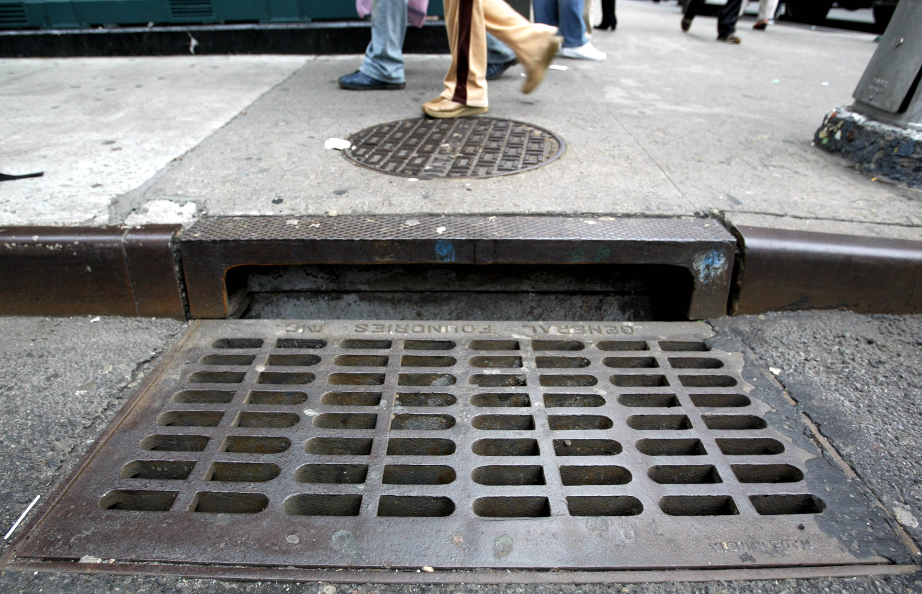An NYC sewage drain.