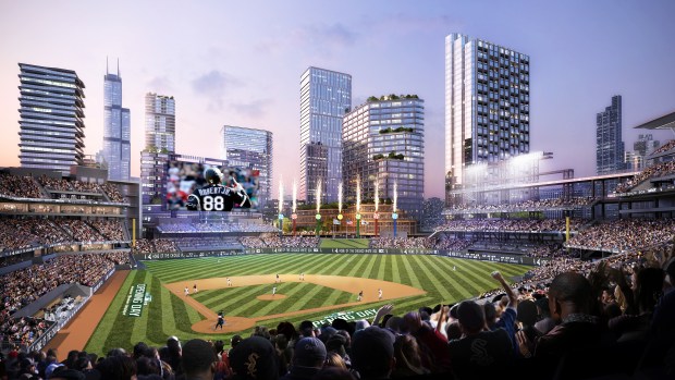 Conceptual renderings of The 78 neighborhood, including the potential new White Sox ballpark. (Related Midwest)