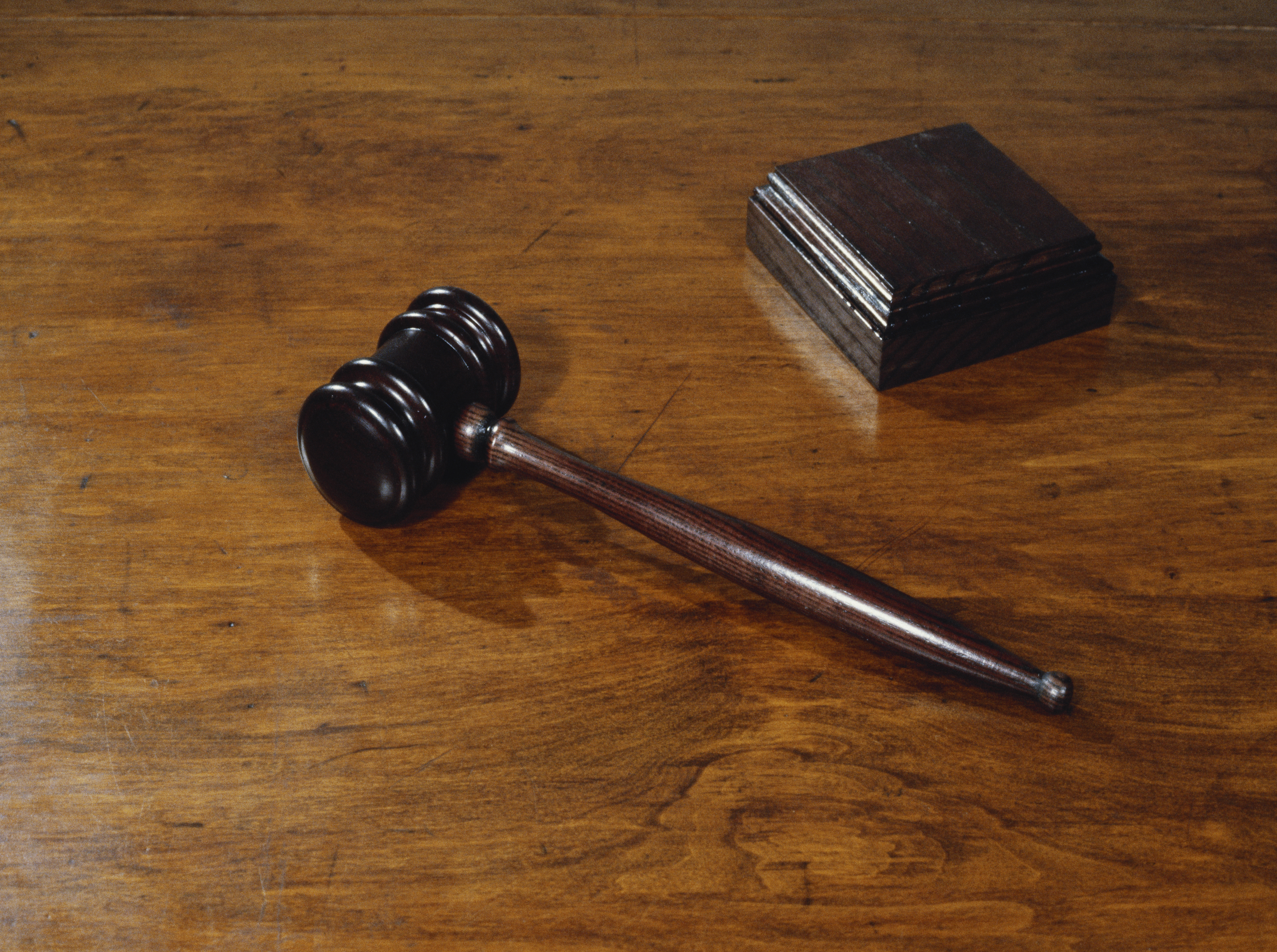 Close-up of judge gavel.