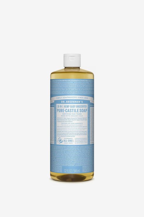 Dr. Bronner's 18-in-1 Hemp Baby Pure-Castile Soap, Unscented, 32 fl. oz.