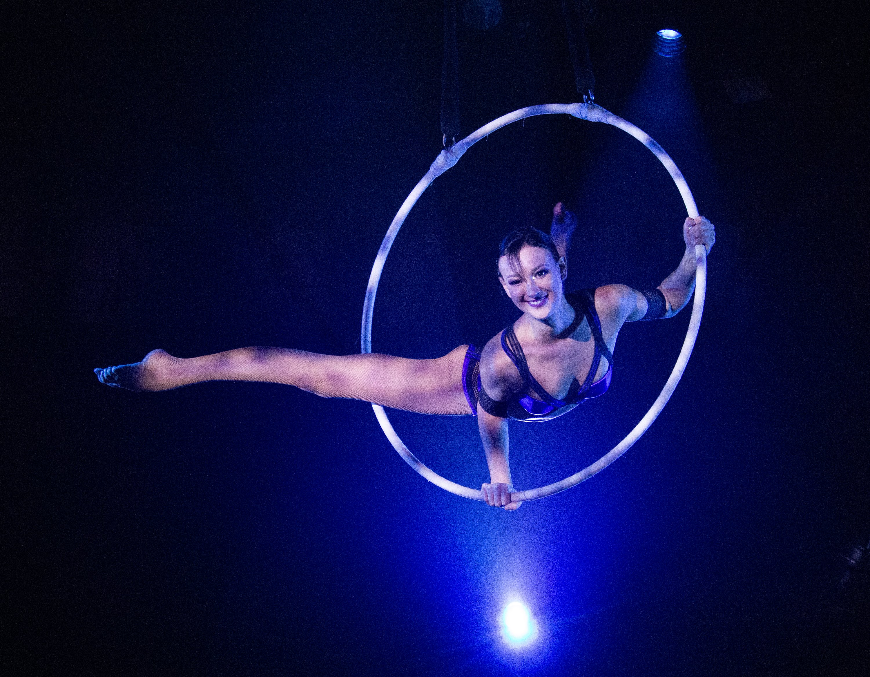 Aerialist Lea Hinz in Teatro ZinZanni's dinner-cirque show at the...