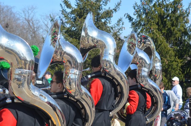 The Tinley Park High School band performs at Sunday's Irish Parade. Jeff Vorva /for Daily Southtown, March 3, 2024, Tinley Park Irish Parade, Tinley Park, Illinois