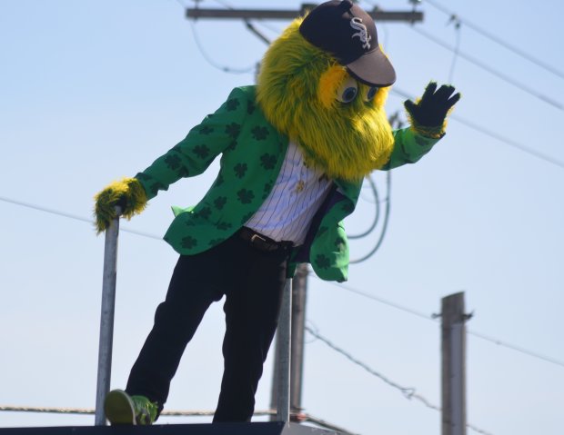Southpaw, the White Sox mascot, was a part of the 24th Tinley Park Irish Parade on Sunday. Jeff Vorva /for Daily Southtown, March 3, 2024, Tinley Park Irish Parade, Tinley Park, Illinois