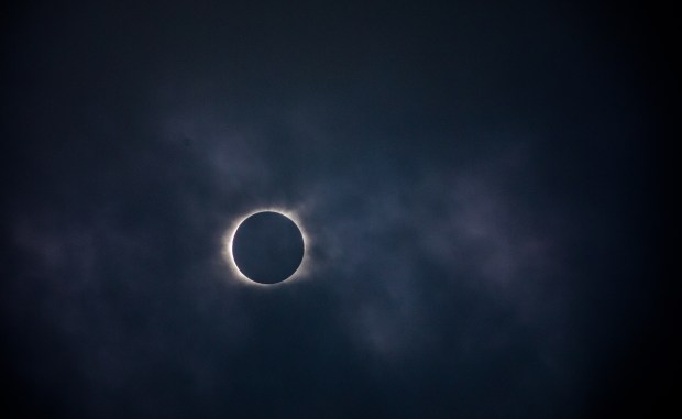 The total solar eclipse is photographed from the the campus of Southern Illinois University in Carbondale on Aug. 21, 2017.(Zbigniew Bzdak/Chicago Tribune)