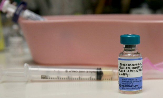MMR virus vaccine for measles, mumps and rubella at the Logan Square Health Center in Chicago on May 9, 2019. (Antonio Perez/ Chicago Tribune)