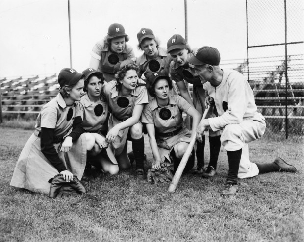 Rockford Peaches at Beyer Stadium in Rockford. (National Baseball Hall of Fame and Museum)