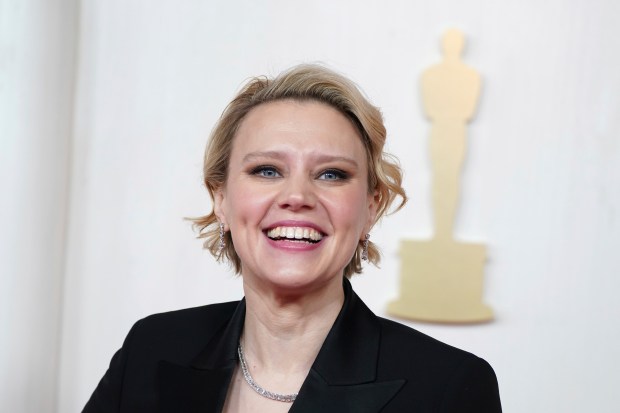 Kate McKinnon arrives at the Oscars on Sunday, March 10, 2024, at the Dolby Theatre in Los Angeles. (Photo by Jordan Strauss/Invision/AP)