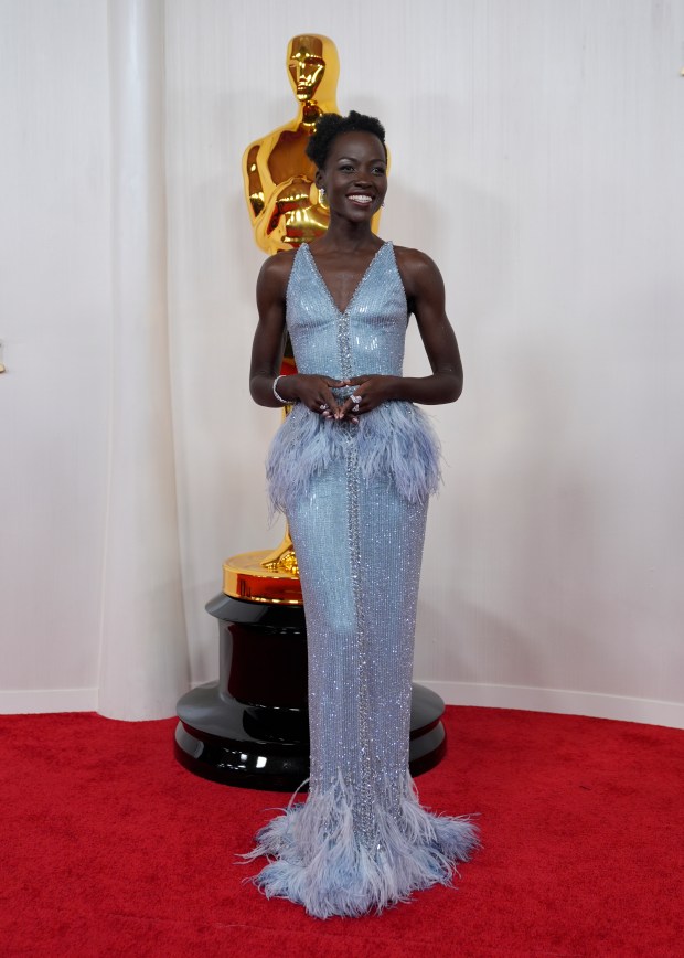 Lupita Nyong'o arrives at the Oscars on Sunday, March 10, 2024, at the Dolby Theatre in Los Angeles. (AP Photo/Ashley Landis)