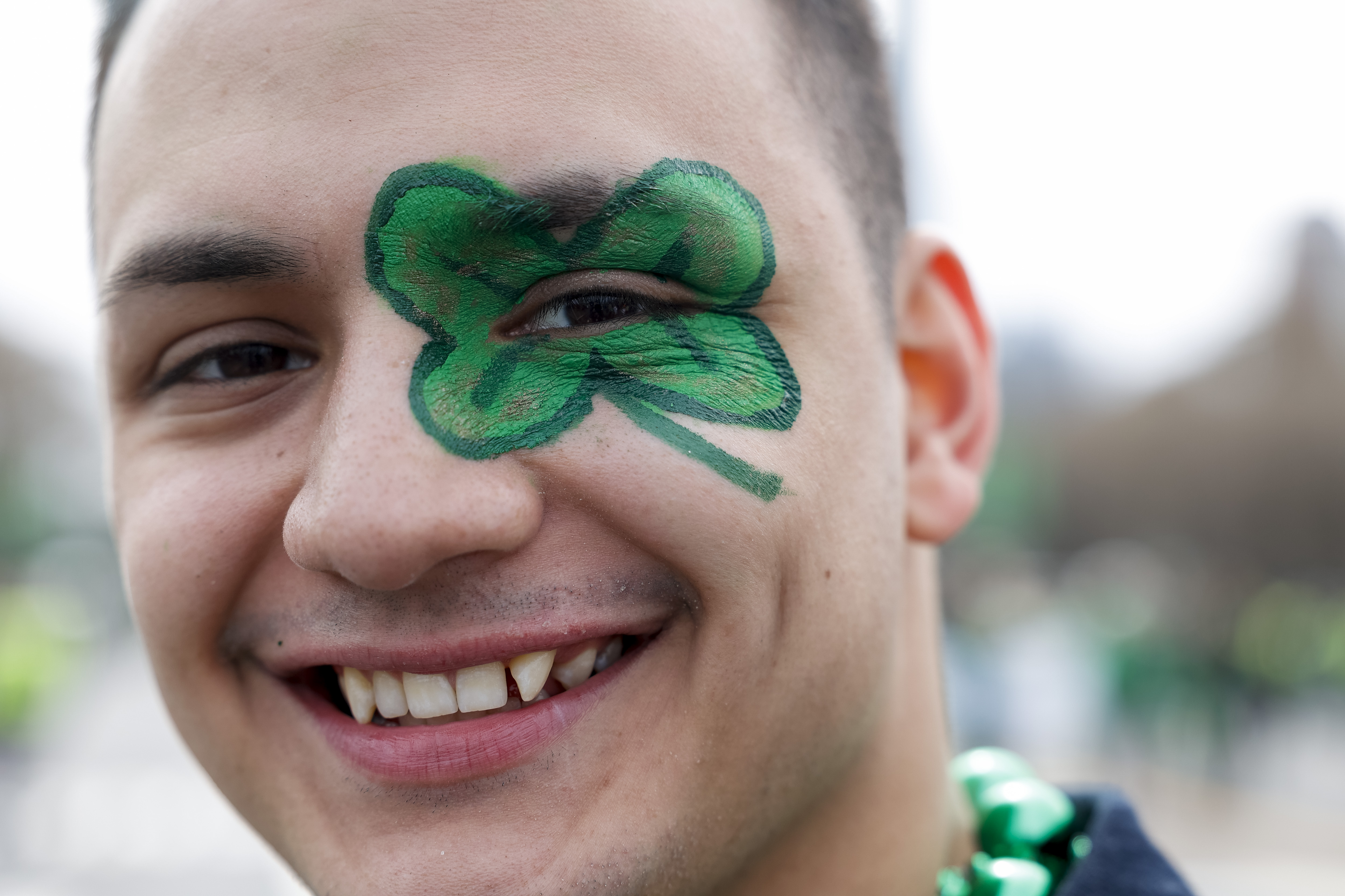 Phoenix Aroyo poses for a portrait during Chicago's annual St. Patrick's Day Parade on March 16, 2024. (Vincent Alban/Chicago Tribune)
