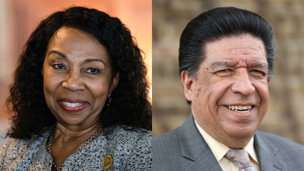 Illinois Supreme Court Justice Joy Cunningham is being challenged by Appellate Judge Jesse Reyes in the Illinois Supreme Court race. (E. Jason Wambsgans and John J. Kim/Chicago Tribune)
