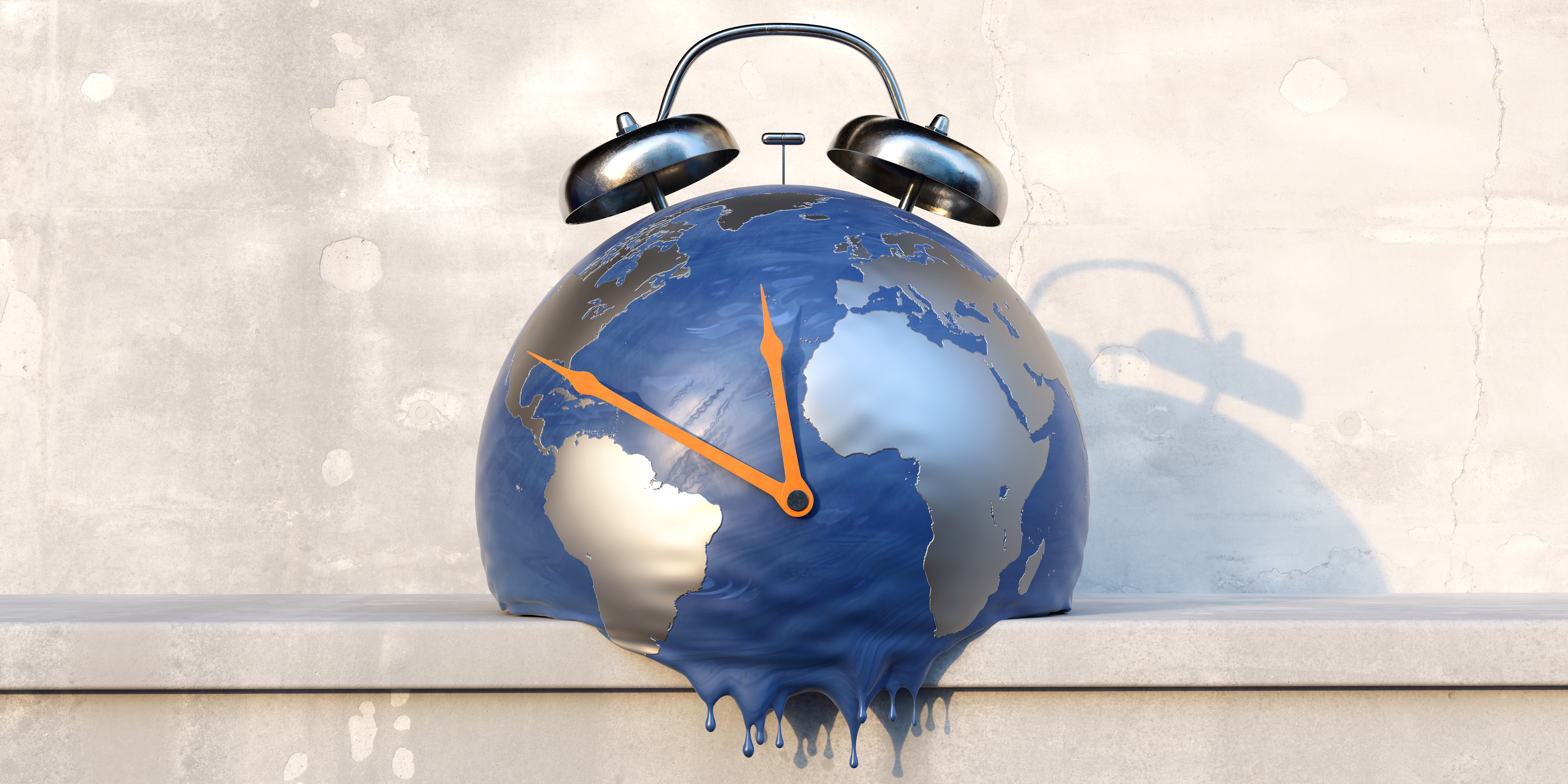 a melting globe-clock