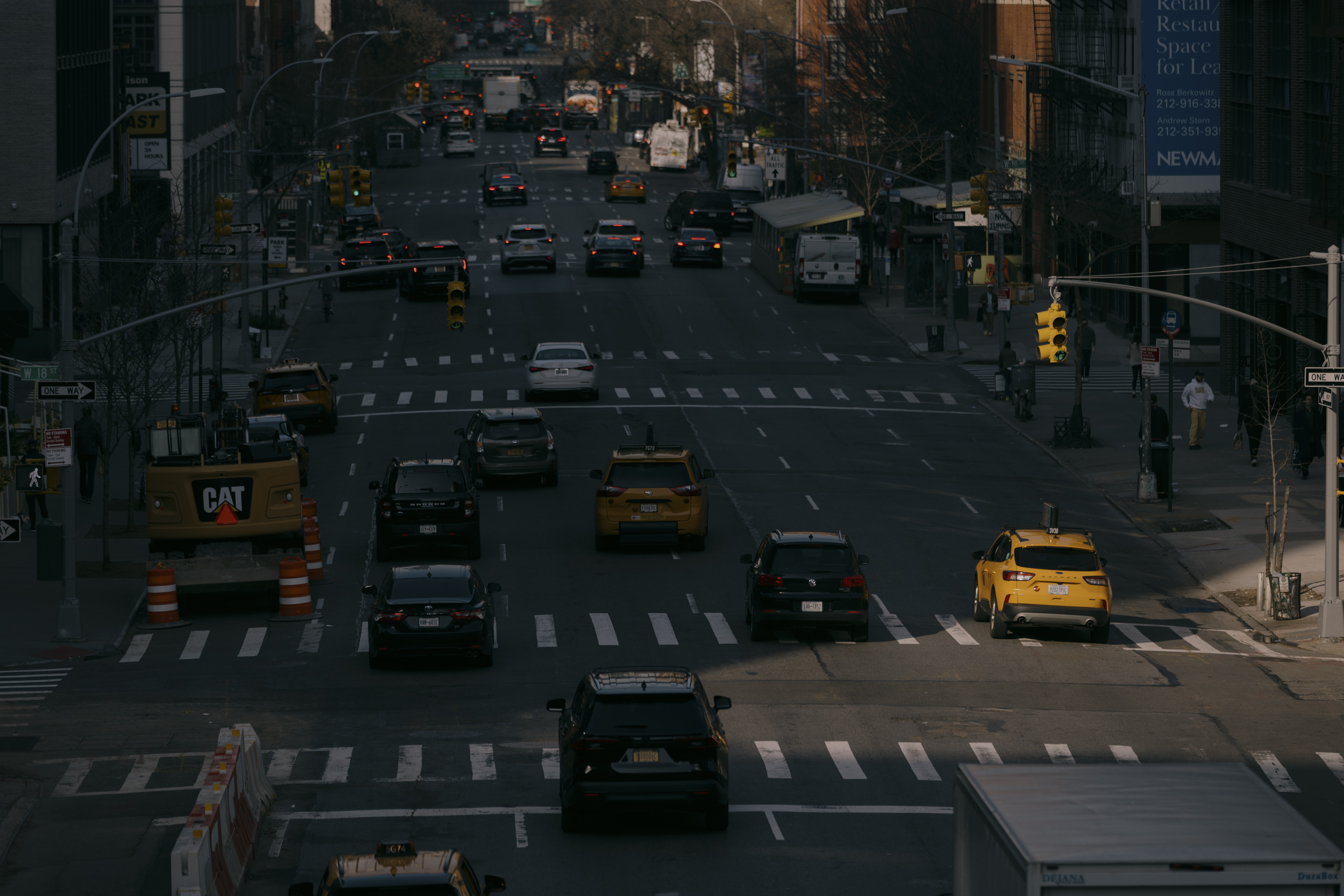 Traffic on a Manhattan street.