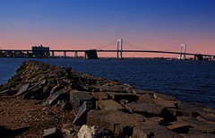 View of Throgs Neck Bridge from Fort Totten