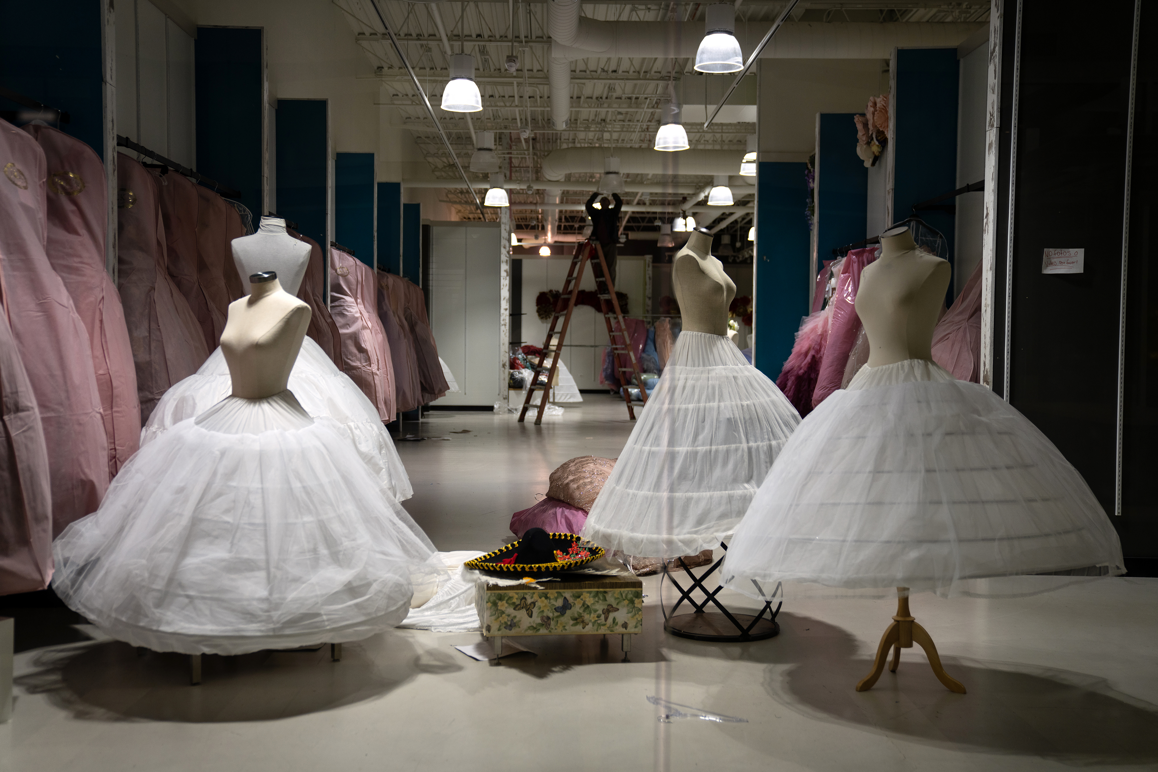 Gowns in JCK's Boutique in the Spring Hill Mall in West Dundee, which is closing after 43 years. Photographed Wednesday, March 20, 2024. (E. Jason Wambsgans/Chicago Tribune)