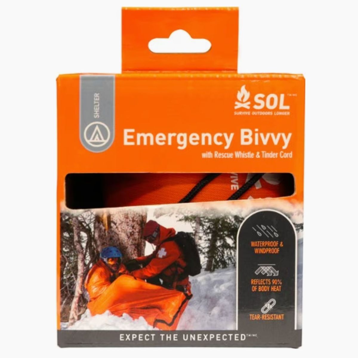 SOL Emergency Bivvy with Rescue Whistle and Tinder Cord