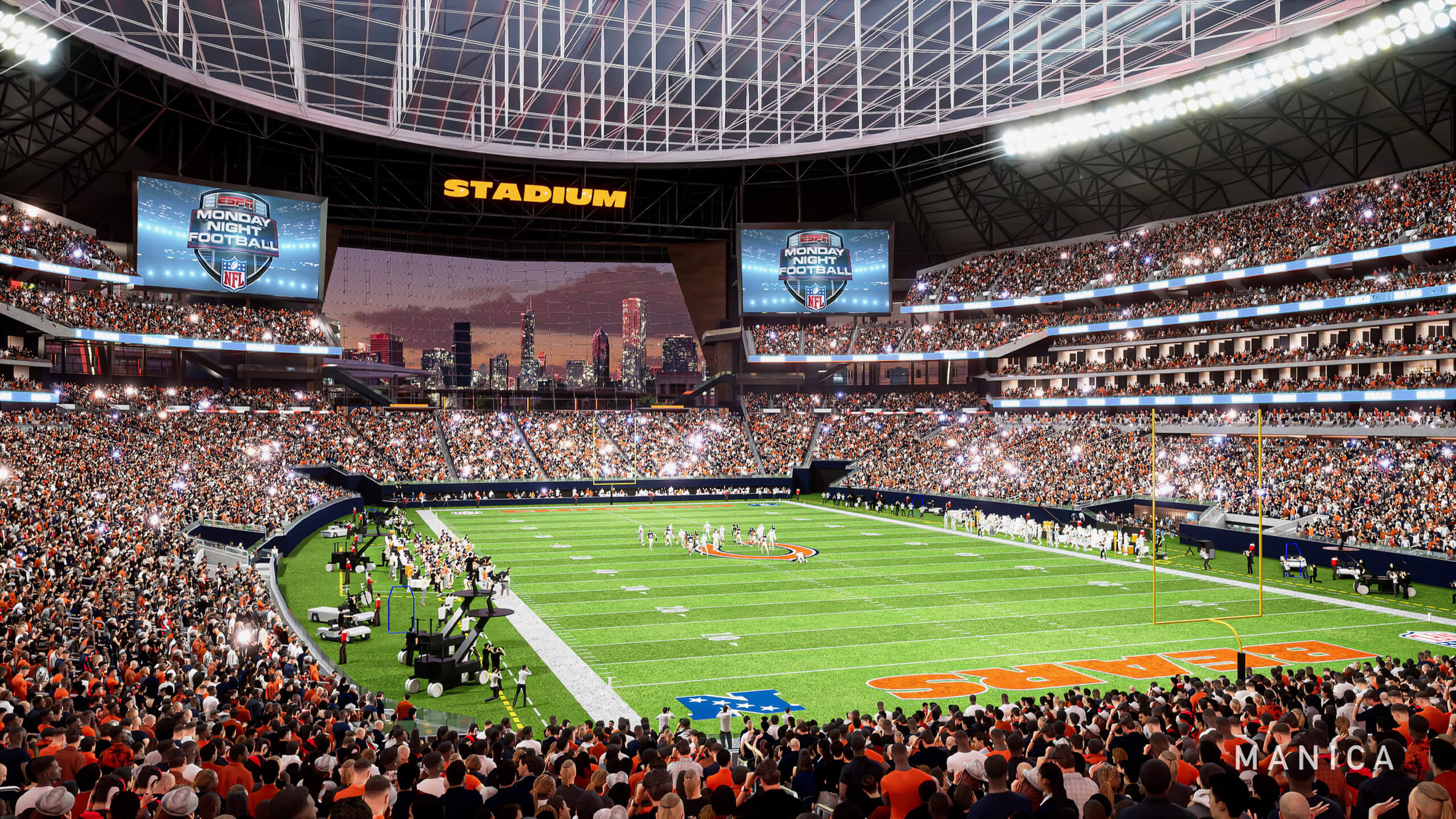 Renderings of a new lakefront stadium were released by the Chicago Bears on April 24, 2024. (Manica)