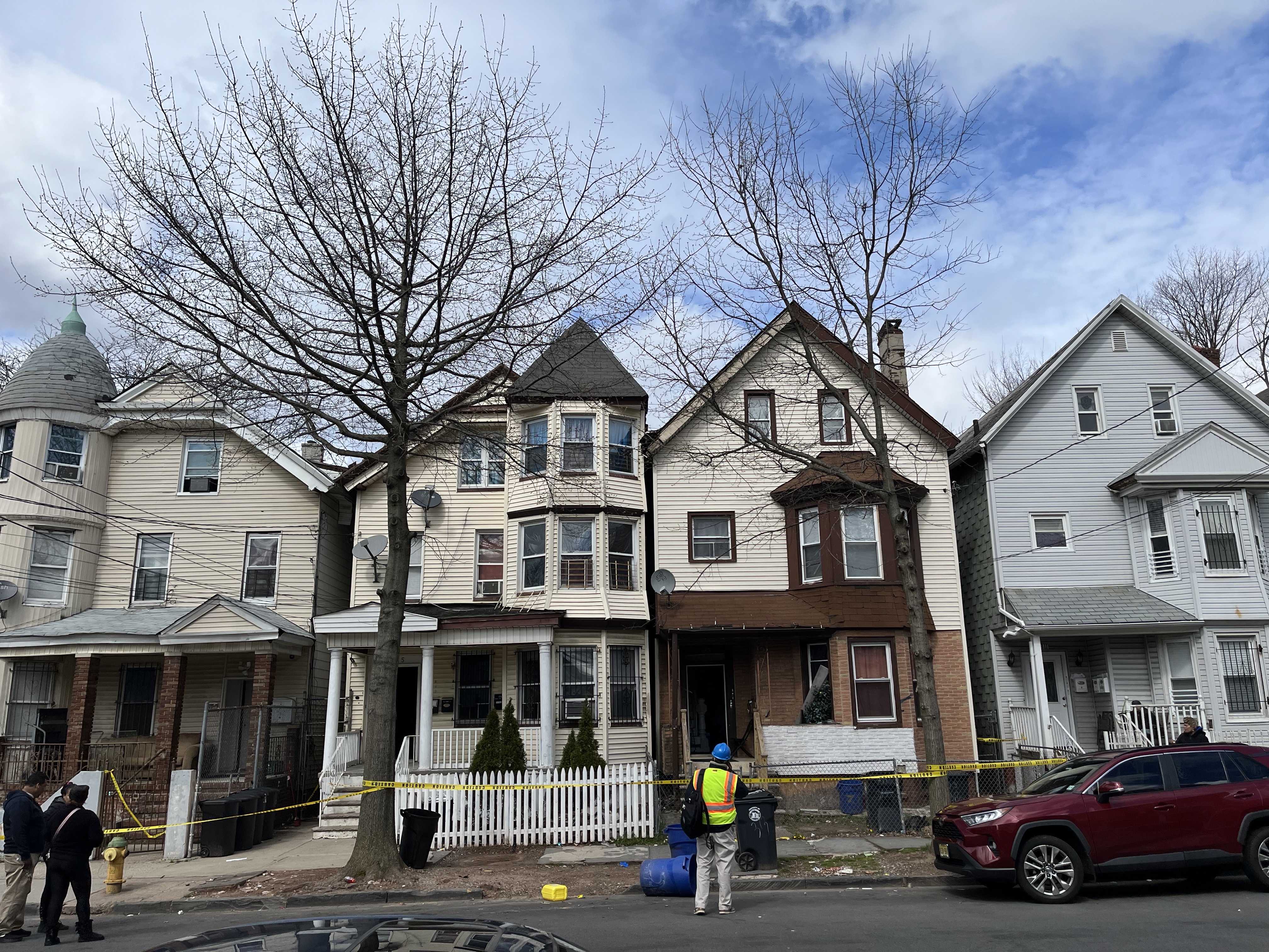 Three homes near Branch Brook Park in Newark were evacuated for structural damage after an earthquake hit the region Friday.