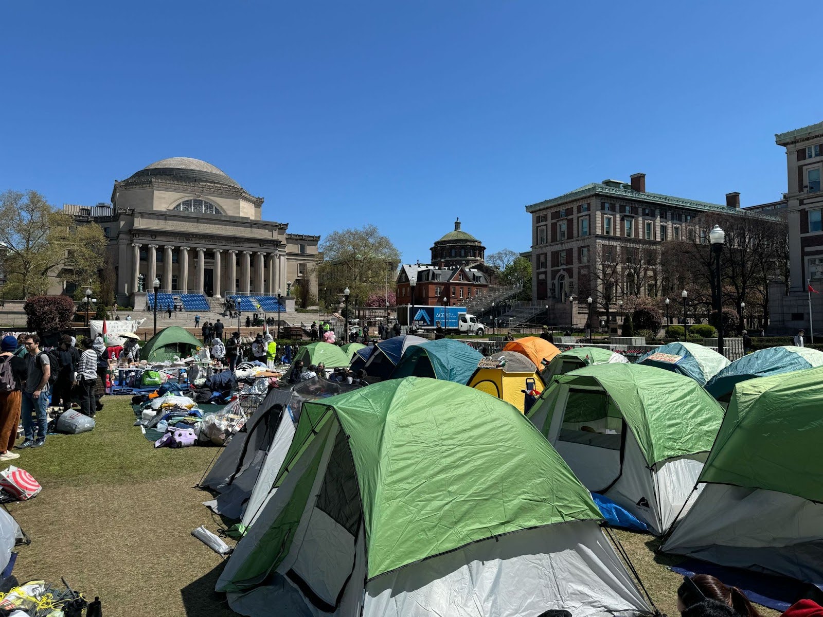 The Columbia University protest encampment on Monday, April 22, 2024.