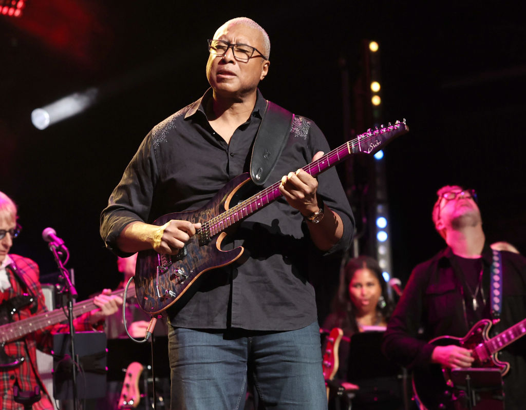 Bernie Williams playing guitar