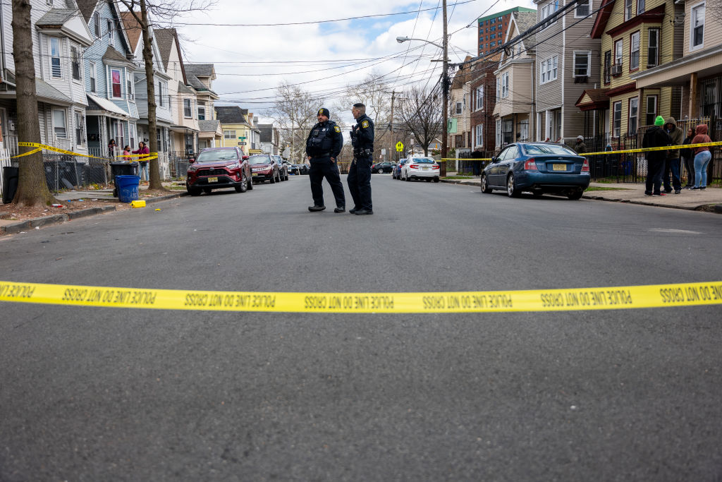 a taped-off street in Newark after a 4.8-magnitude earthquake