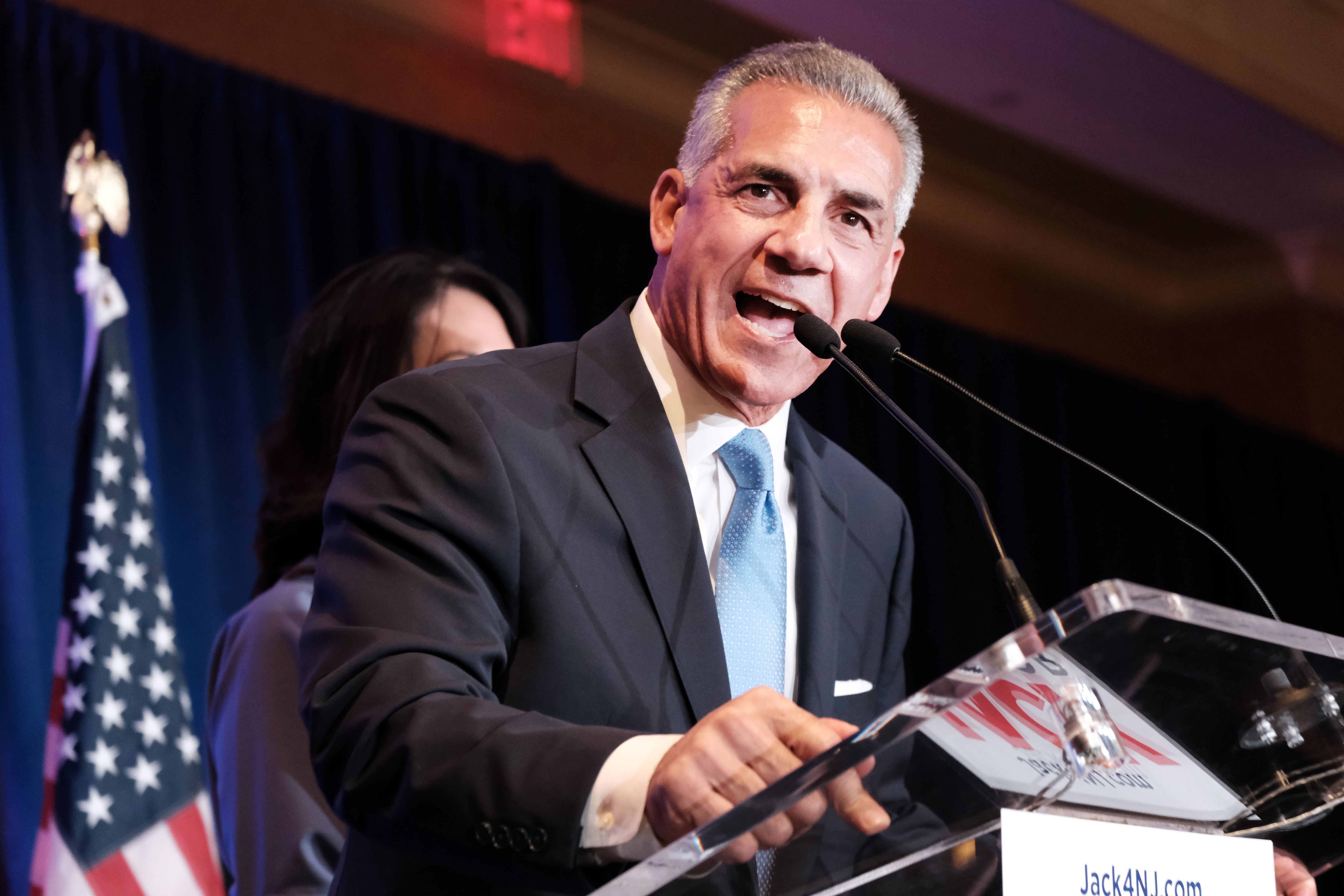 New Jersey Republican gubernatorial candidate Jack Ciattarelli at his watch party on November 02, 2021 in Bridgewater, New Jersey.