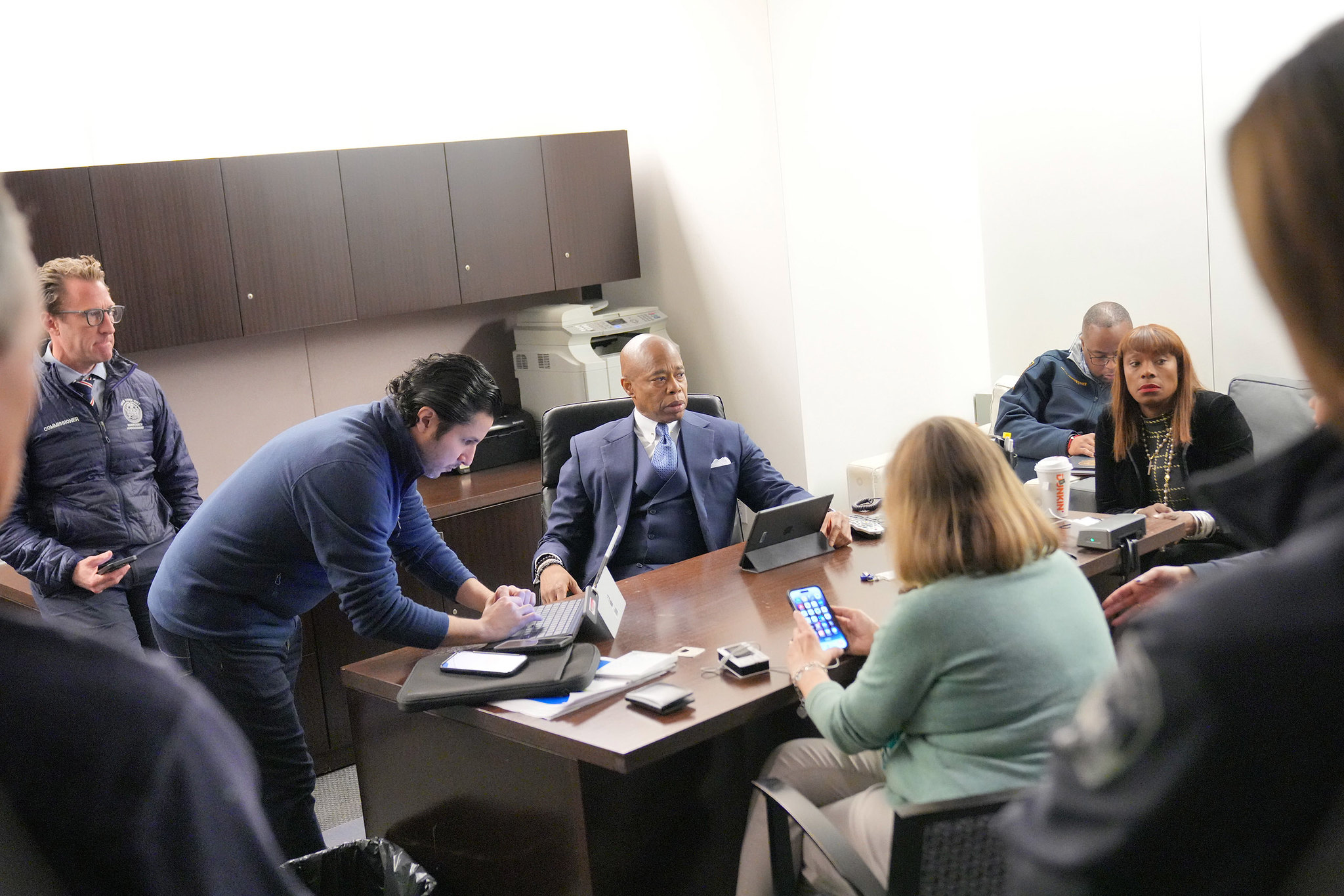 Mayor Eric Adams meets with his emergency management team