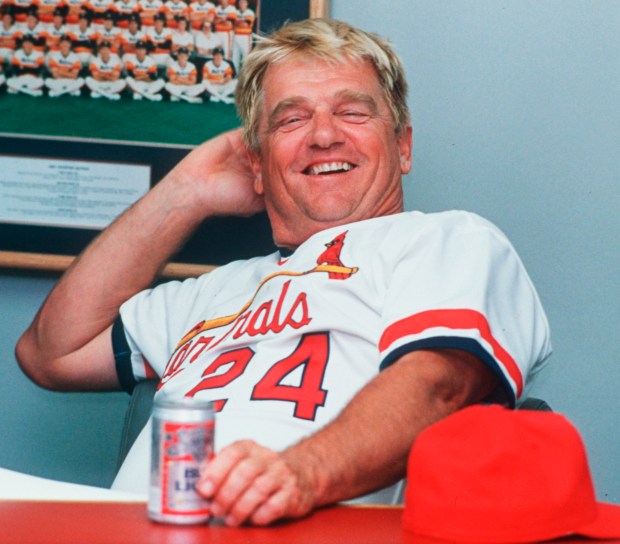St. Louis Cardinals manager Whitey Herzog relaxes at the Astrodome in Houston after the American League beat Herzog's National League squad in baseball's All-Star Game in 1986. (AP Photo)