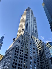 The Chrysler Building, built 1929-1930. 1,046 (319 m) feet tall. The tallest brick building (with a steel frame) in the world. Architect William Van Alen.