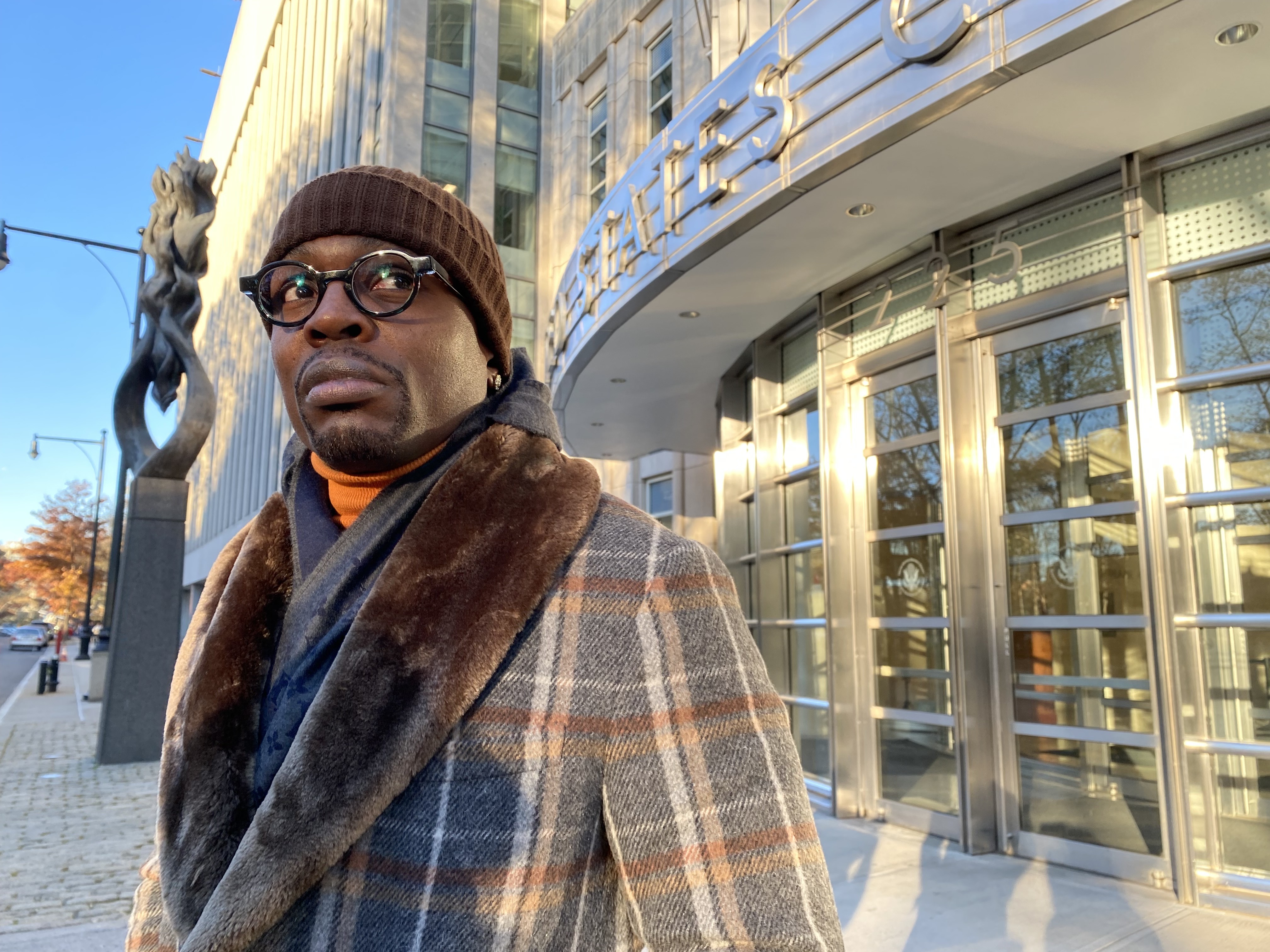 Bishop Lamor Whitehead outside court Tuesday.