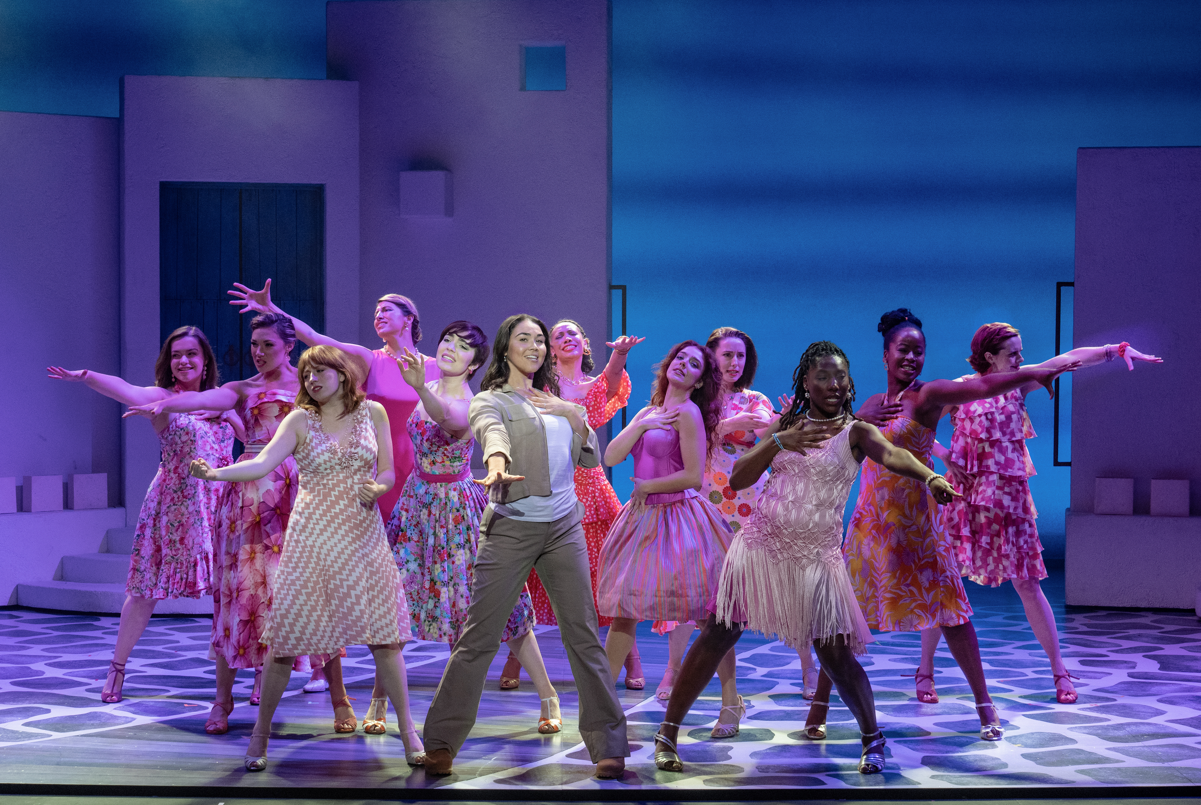 Alisa Melendez and company in the touring musical "Mamma Mia!"...