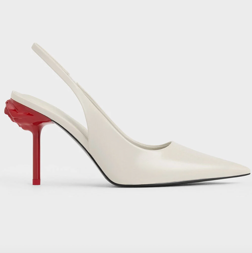 Charles & Keith Flor Rose-Heel Slingback Pumps