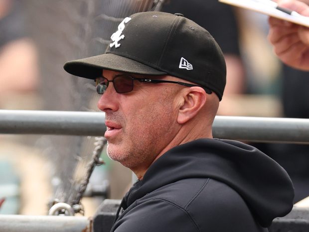 White Sox manager Pedro Grifol looks on during the second inning against the Orioles on Sunday, May 26, 2024, at Guaranteed Rate Field. (Michael Reaves/Getty Images)