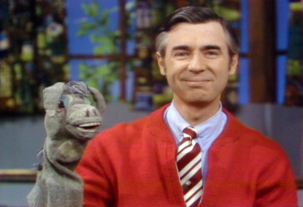 Mister Rogers is pictured with the original Donkey Hodie puppet. (Courtesy of Fred Rogers Productions)