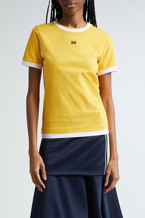 Wales Bonner Horizon Layered Hem Ringer T-Shirt