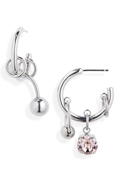 Justine Clenquet Sally Mismatched Charm Hoop Earrings