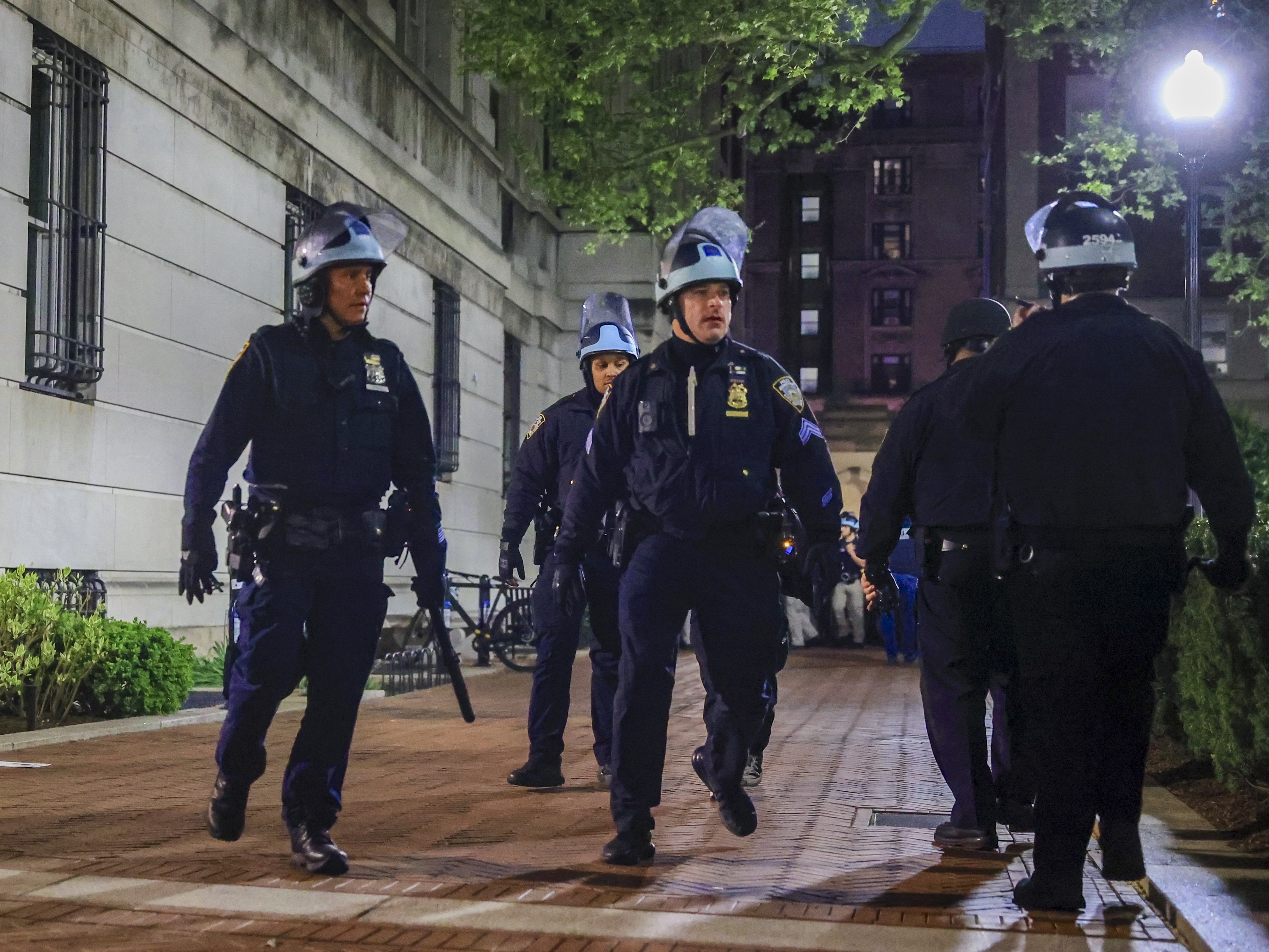 New York Police Department officers detain dozens of pro-Palestinian students at Columbia University after they barricaded themselves at the Hamilton Hall building.