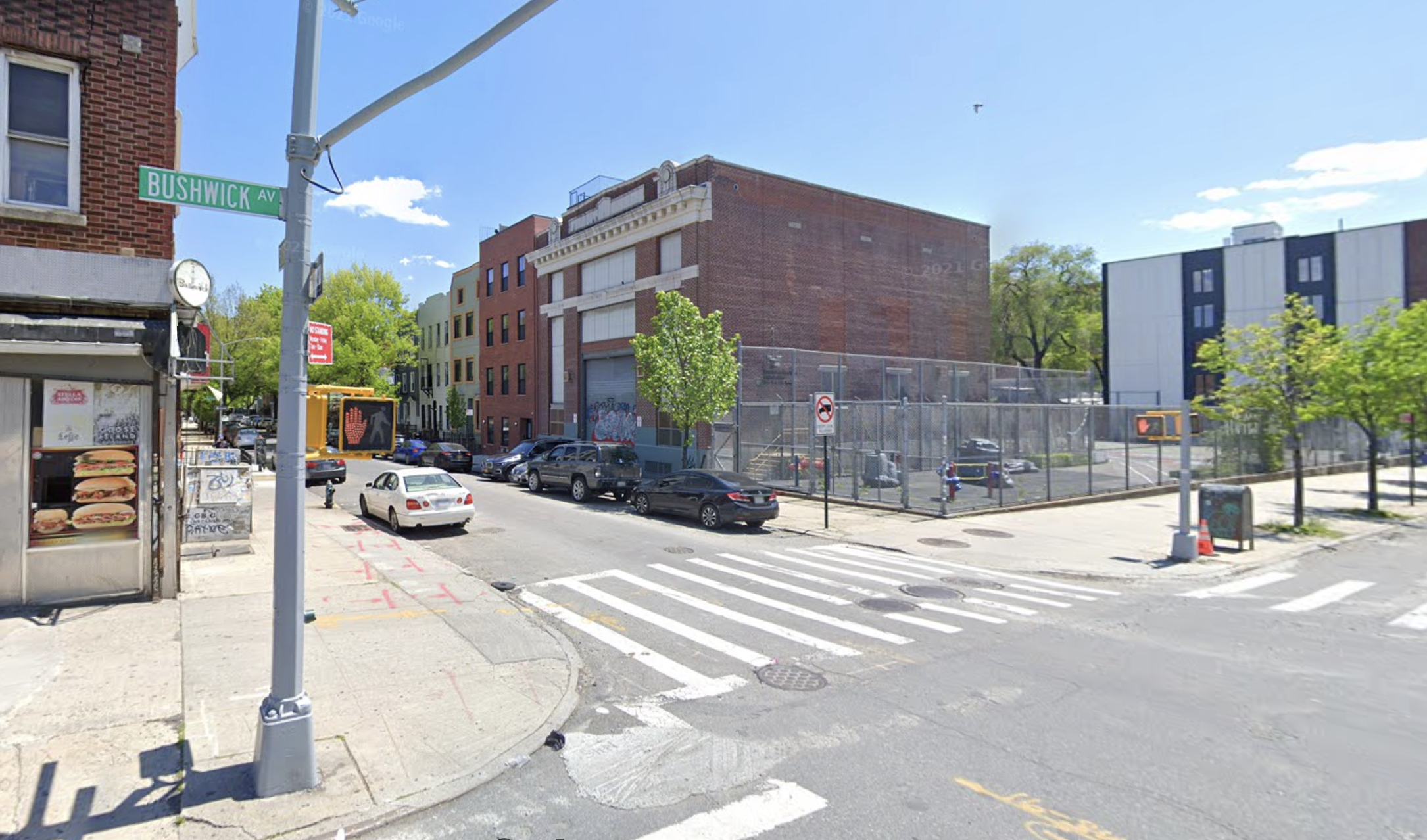 A photo of the intersection of Boerum Street and Bushwick Avenue near where police say two men attacked a gender nonconforming person.