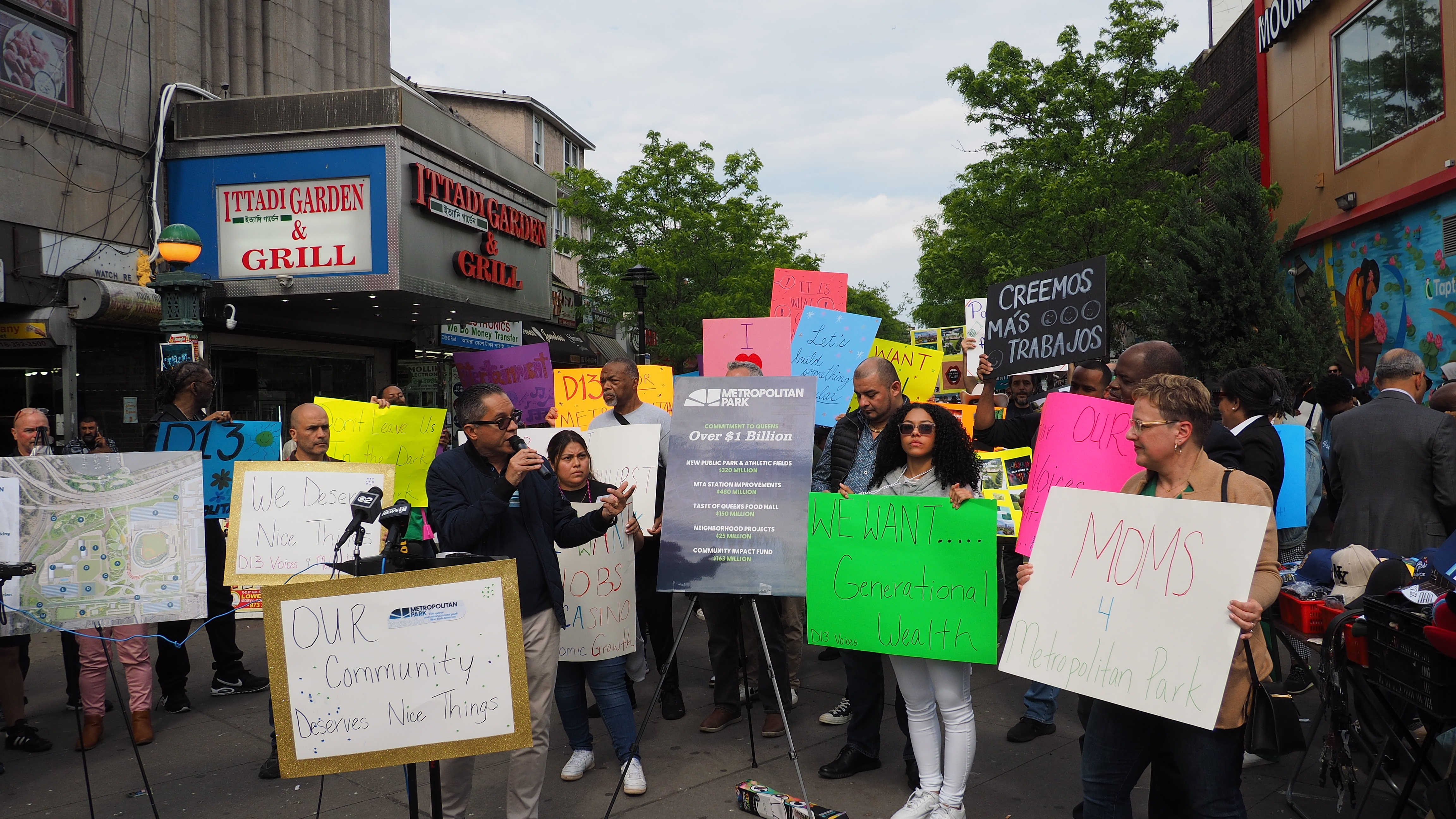 A Monday night rally calls for more development in the area around Citi Field in Queens.