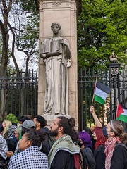 outside the gates of Columbia University April 30..